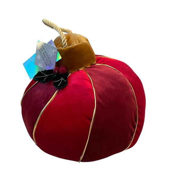 Rachel Zoe Velvet Christmas Ornament Pillow 10in Red Designer Holiday Decor New - Picture 11 of 13